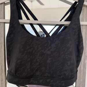 Black Strappy Sports Bra